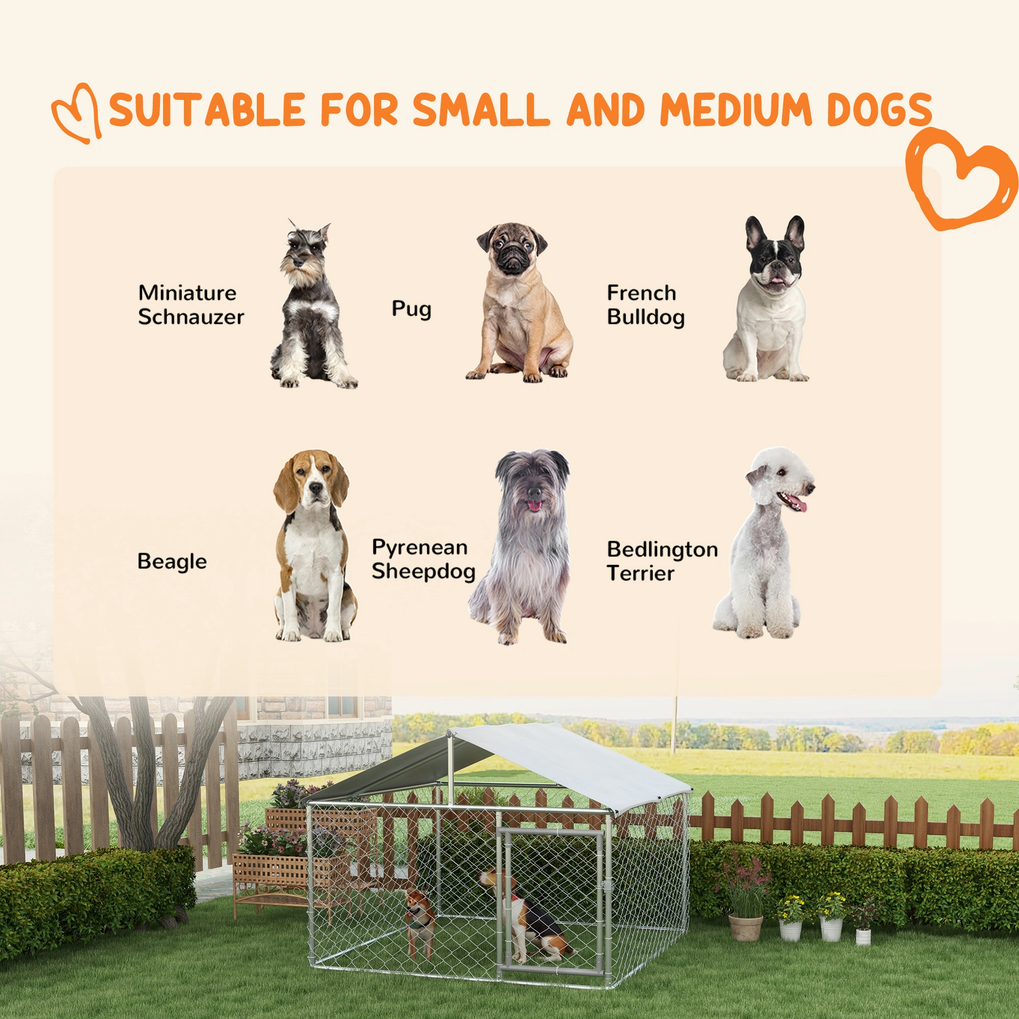 Heavy Duty Dog Crate with Divider, Folding Metal Wire Kennel Cage for Medium Large Dogs, Includes Tray & Wheels, Gray view 3