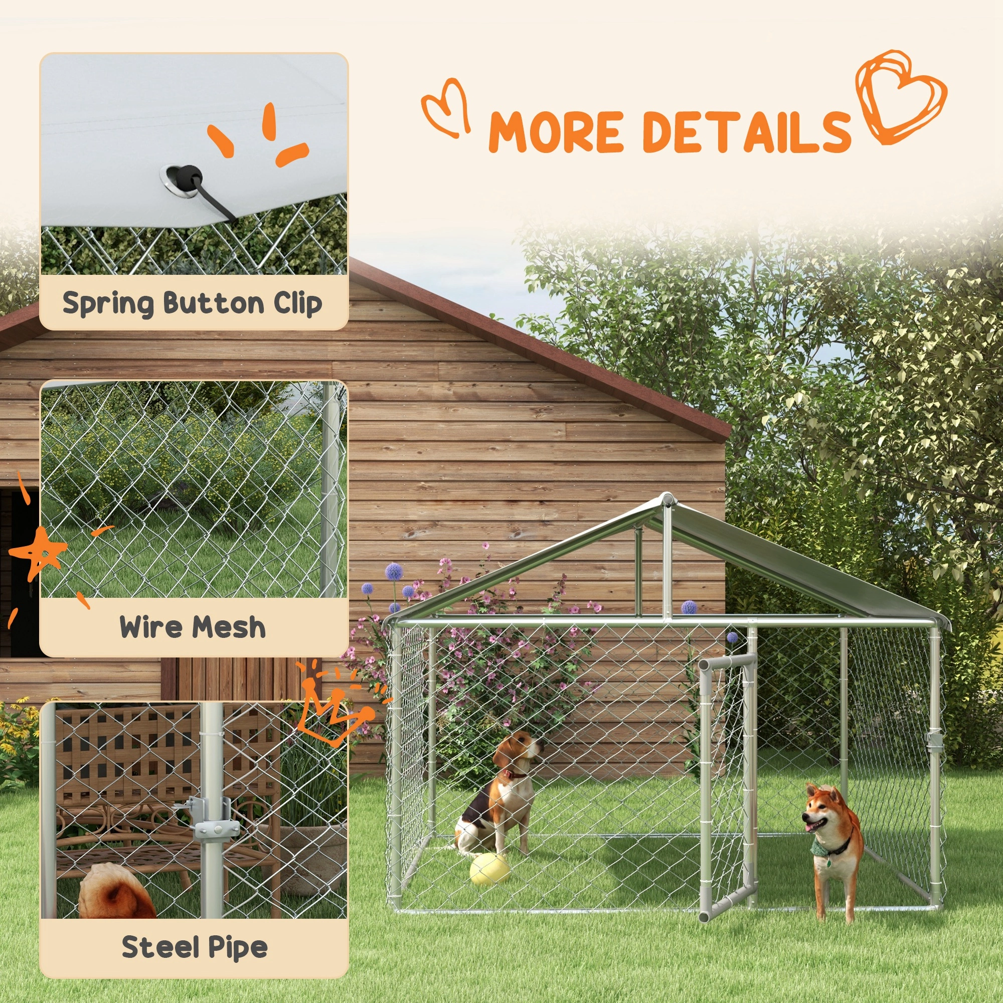 Heavy Duty Dog Crate with Divider, Folding Metal Wire Kennel Cage for Medium Large Dogs, Includes Tray & Wheels, Gray view 6