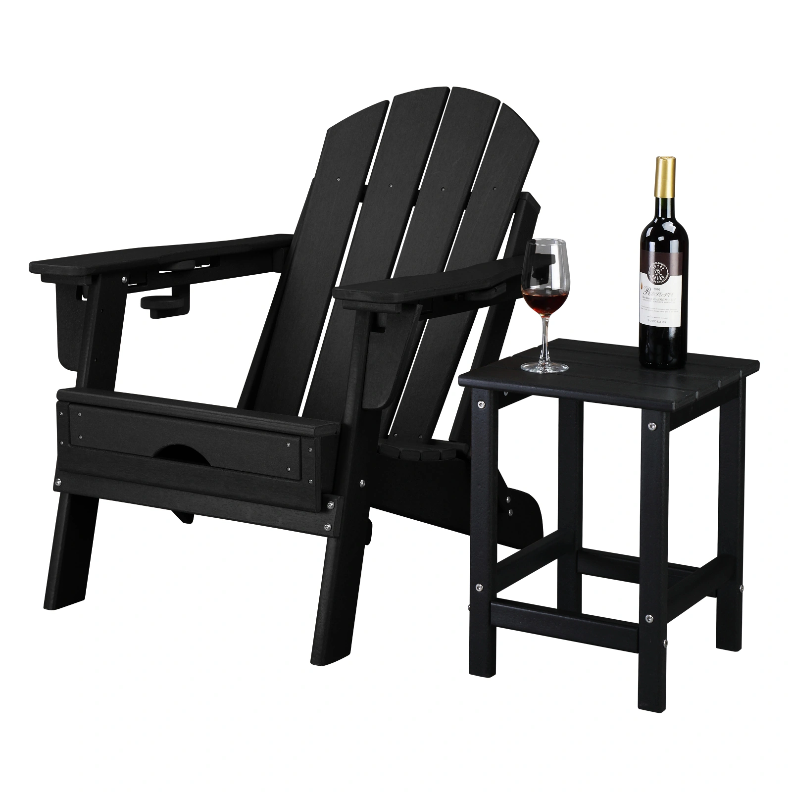 36*36*47cm Single Layer Square HDPE Side Table Black view 12