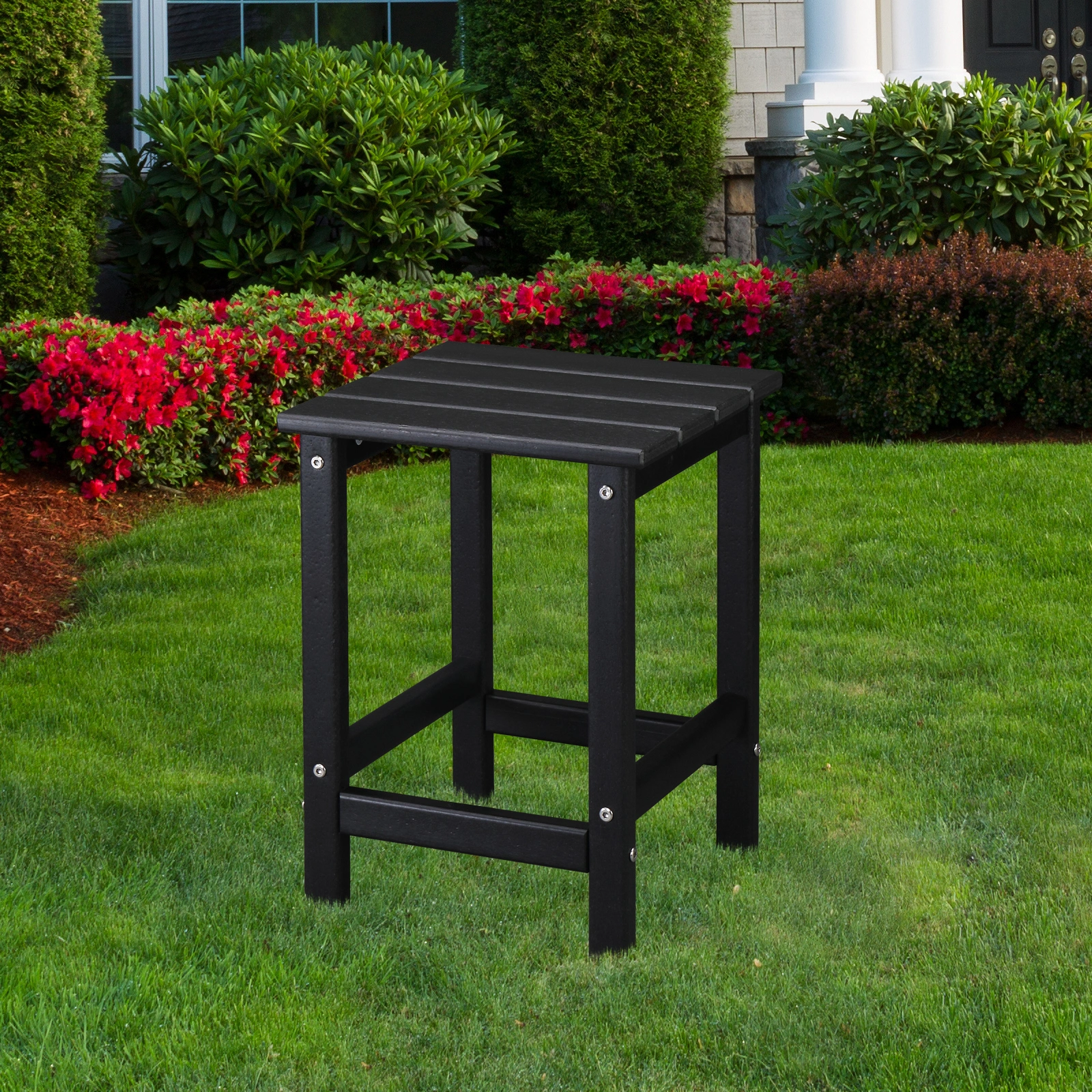 36*36*47cm Single Layer Square HDPE Side Table Black view 24