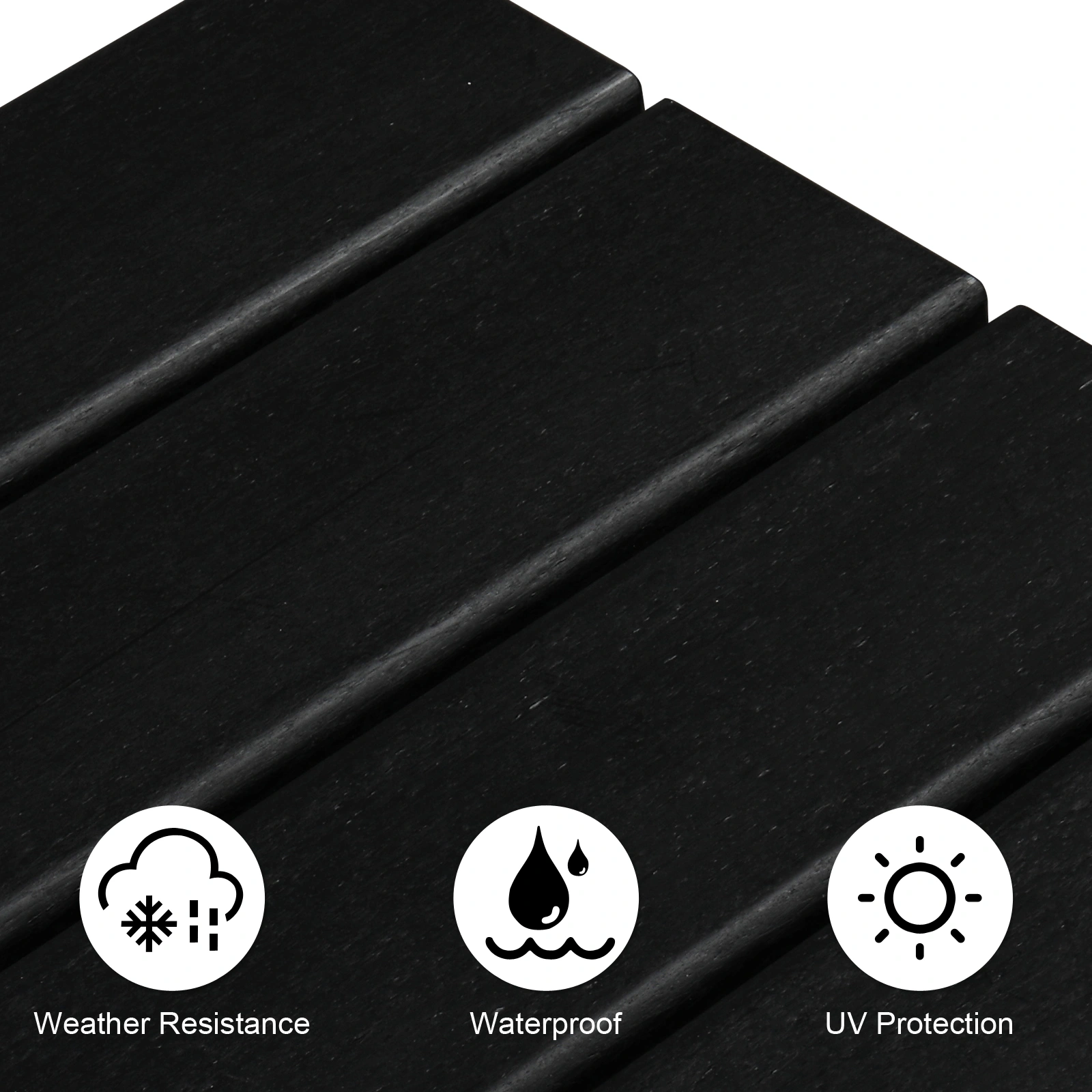 36*36*47cm Single Layer Square HDPE Side Table Black view 25