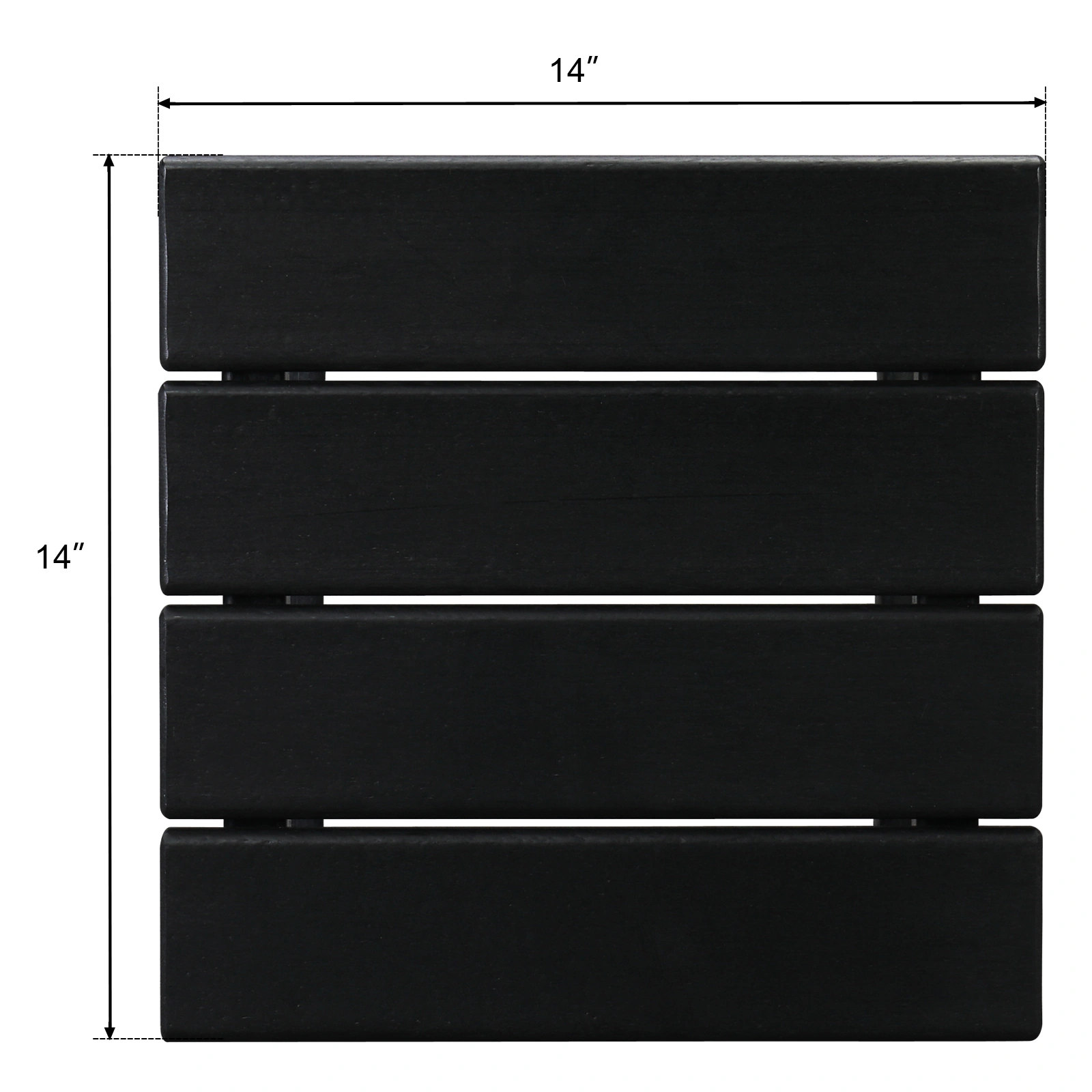 36*36*47cm Single Layer Square HDPE Side Table Black view 30