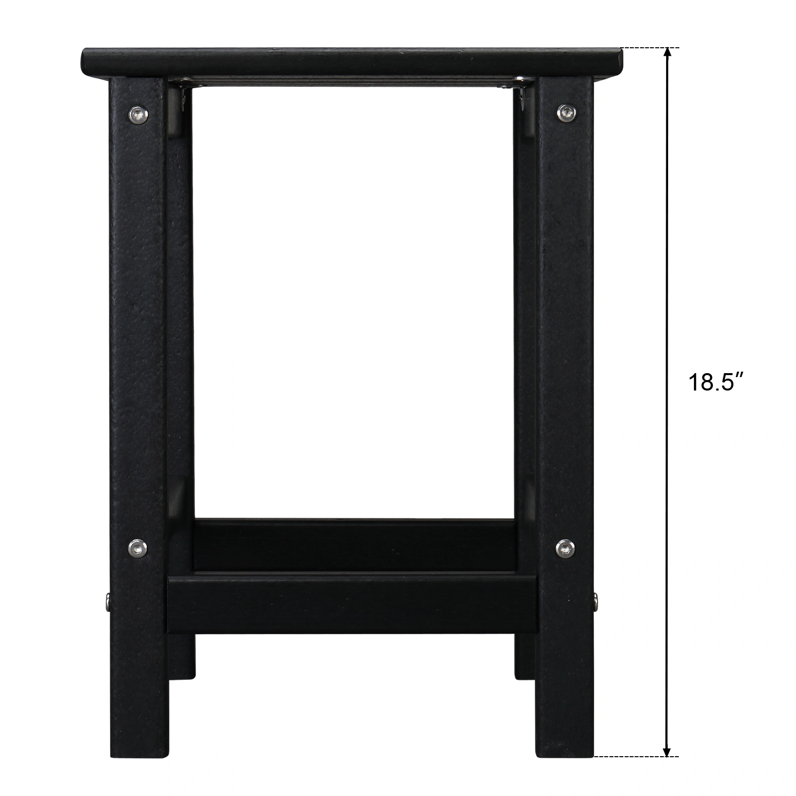 36*36*47cm Single Layer Square HDPE Side Table Black view 31