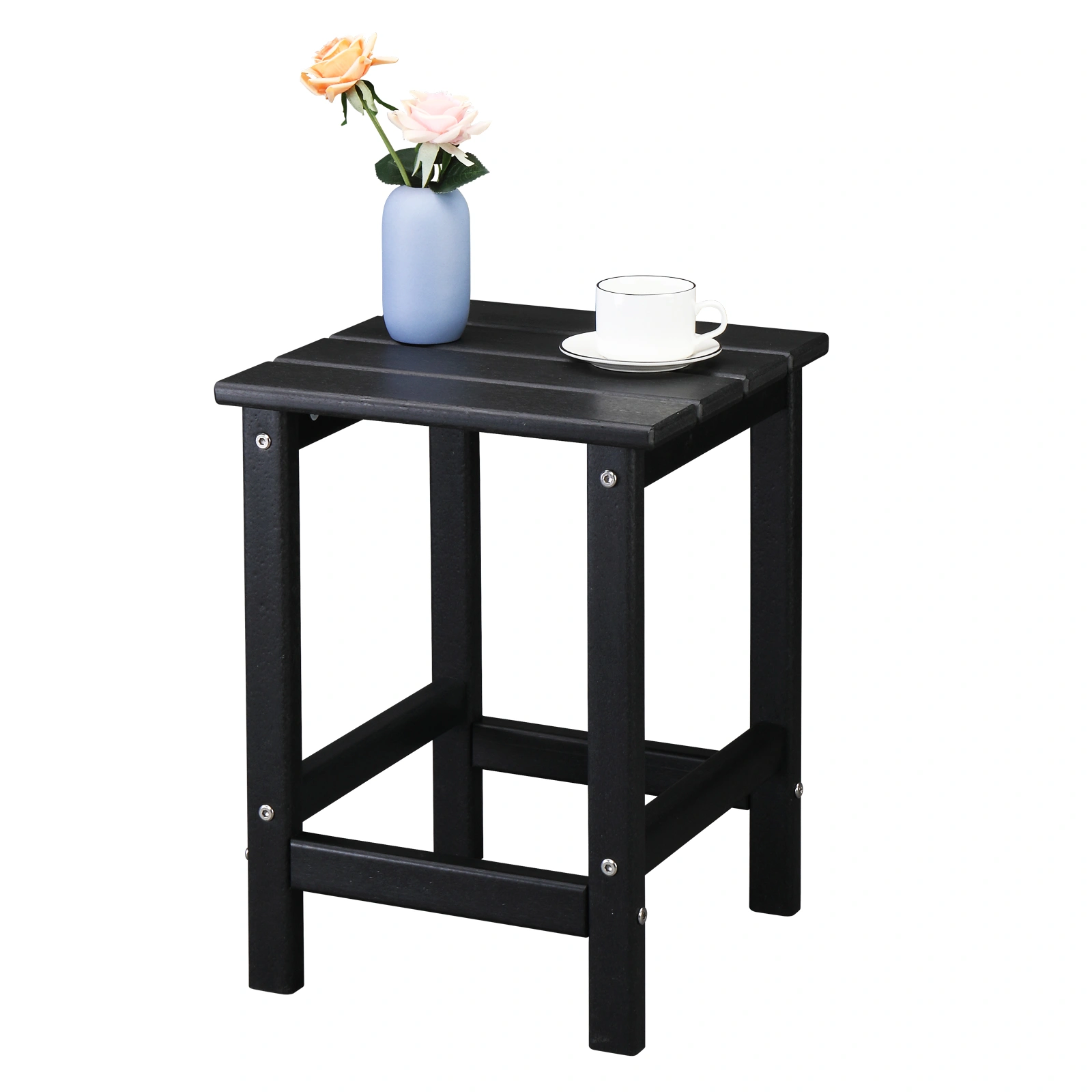36*36*47cm Single Layer Square HDPE Side Table Black view 6