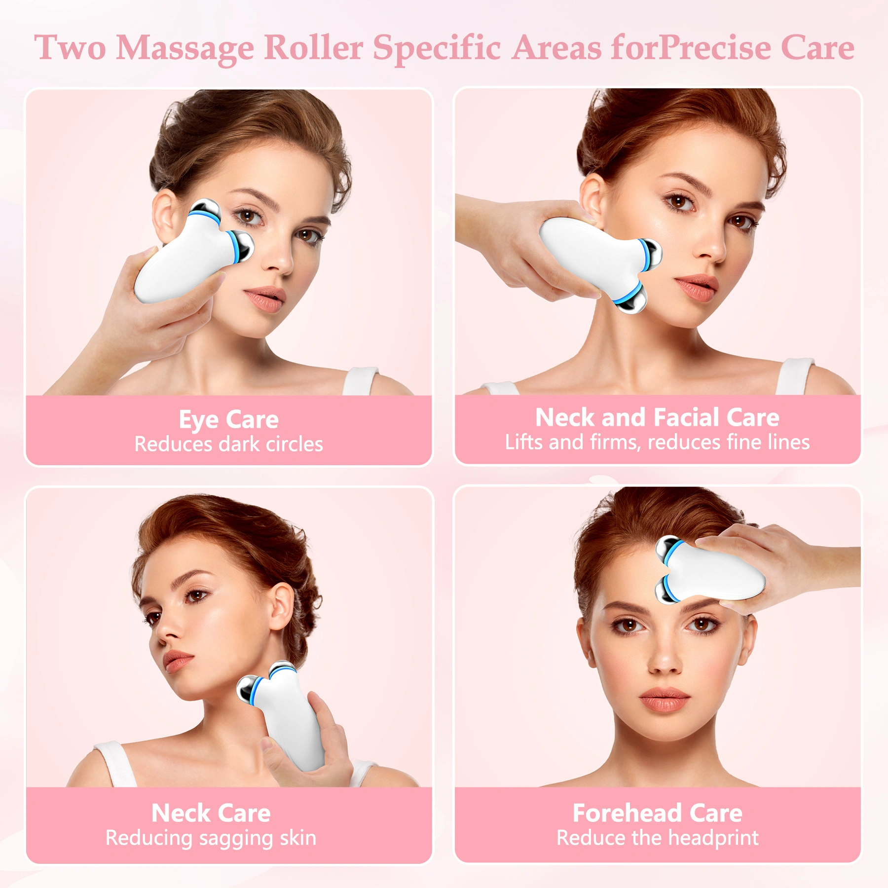 Anti Aging and Wrinkles Microcurrent Facial Device, Boost Skin Care Products Absorption - White view 4
