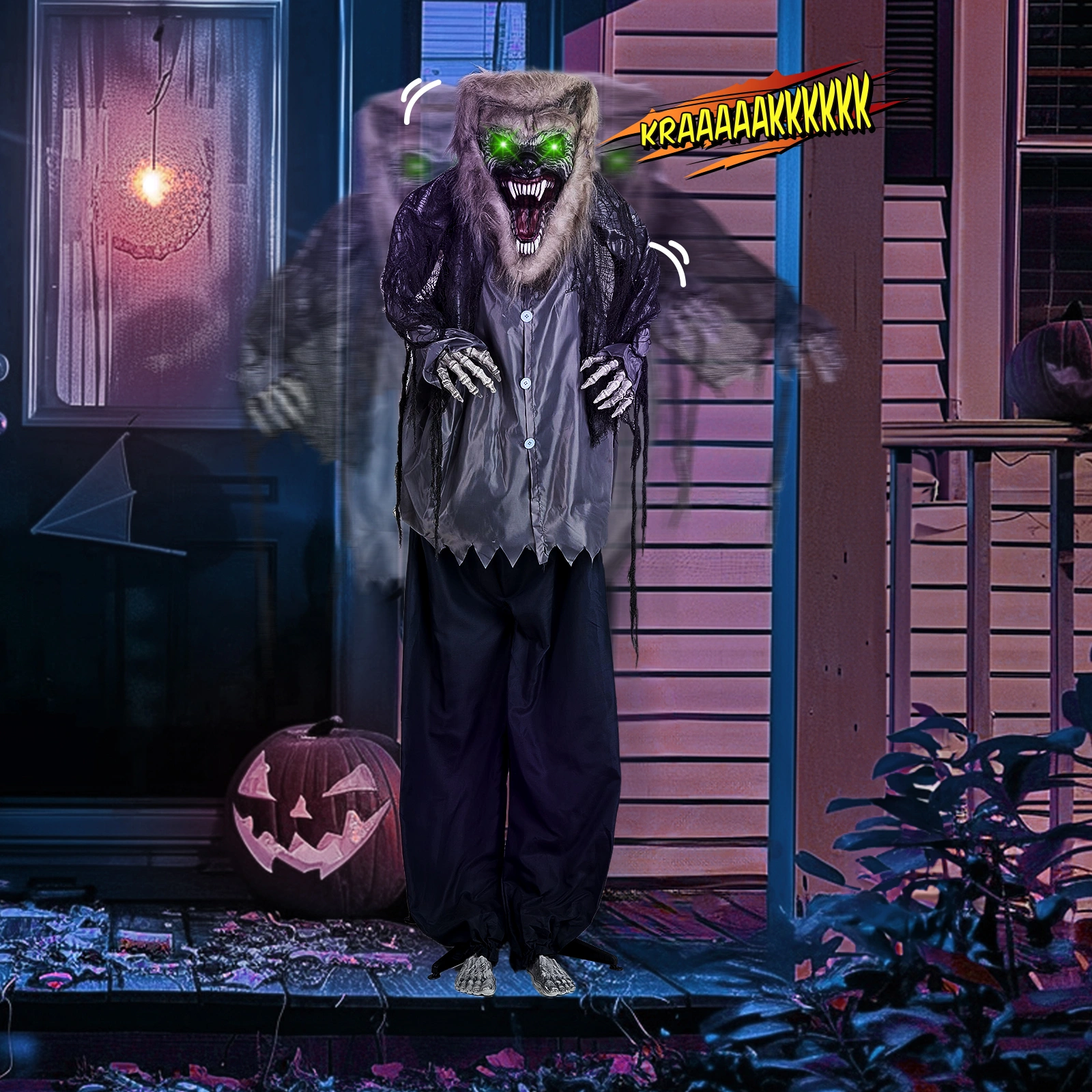 6.9ft Werewolf Outdoor Halloween Decorations view 4