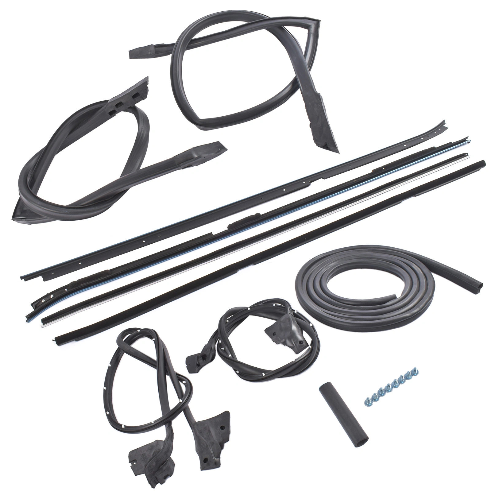 Set of 9 Rubber Weatherstripping Seal Kit Fit for 1981-1988 Buick Regal Oldsmobile Cutlass Supreme Black view 7
