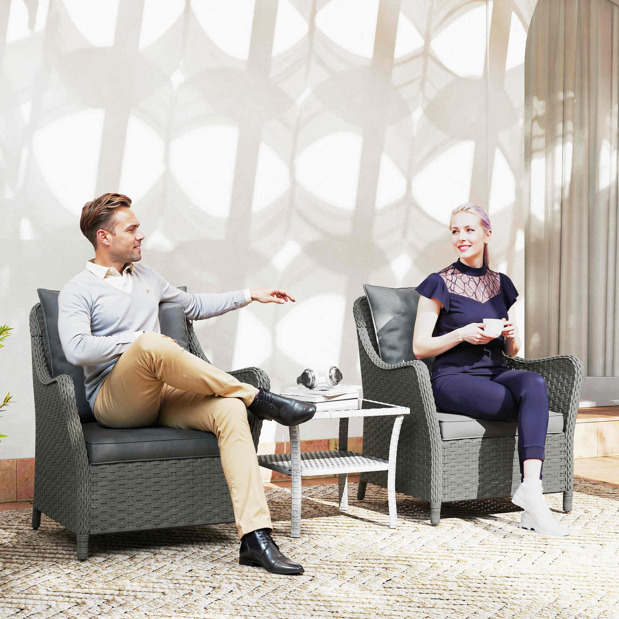 Patio Garden Chair - Durable Outdoor Dining Seating for Backyard, Porch, Lawn, Terrace view 2