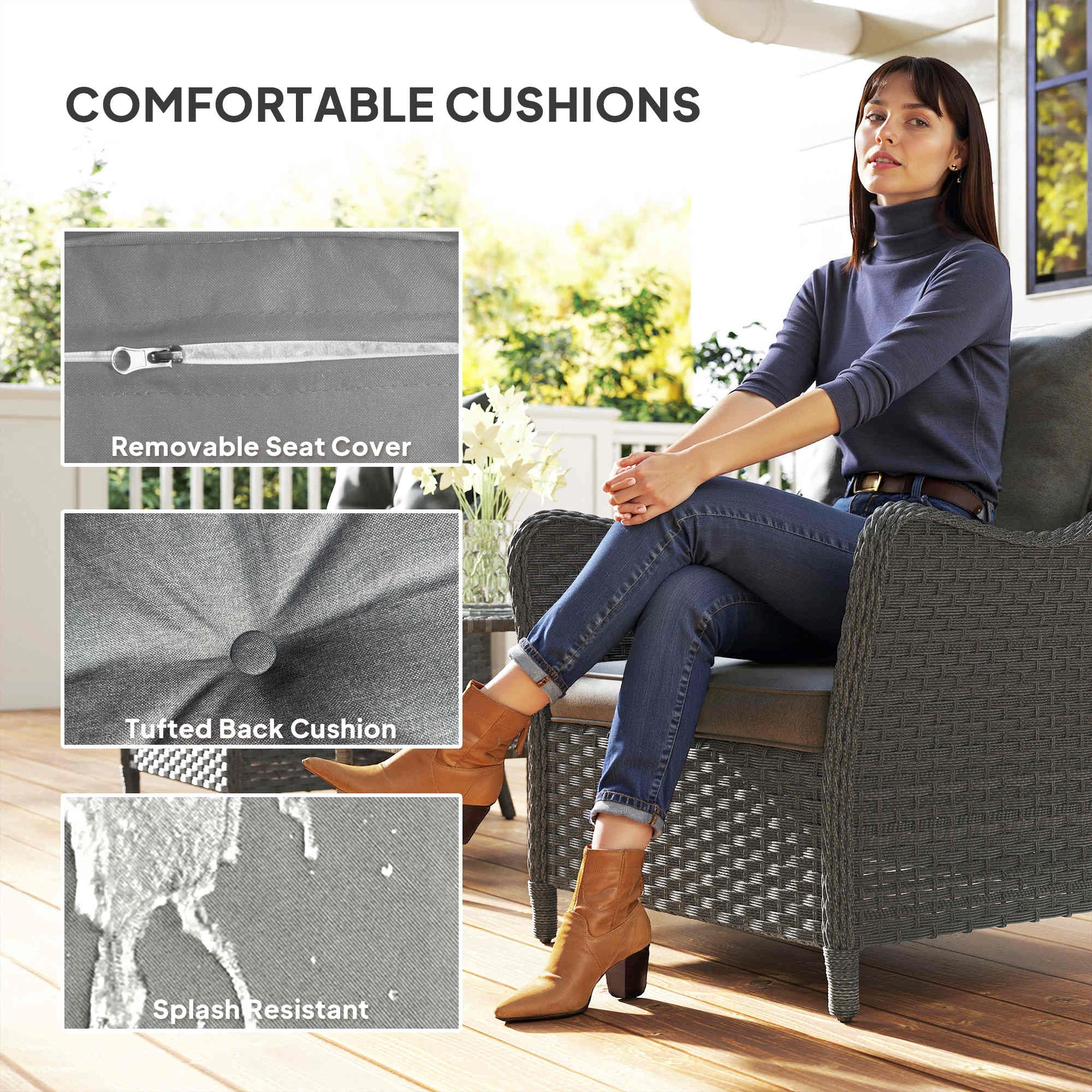 Patio Garden Chair - Durable Outdoor Dining Seating for Backyard, Porch, Lawn, Terrace view 4