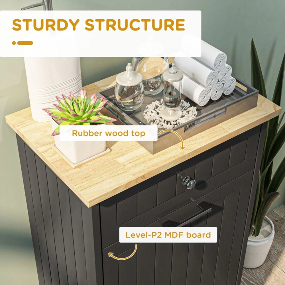Kitchen Tilt Out Trash Bin Cabinet Free Standing Recycling Cabinet Trash Can Holder With Drawer, Black-AS ( Amazon Shipping)(Prohibited by WalMart) view 6