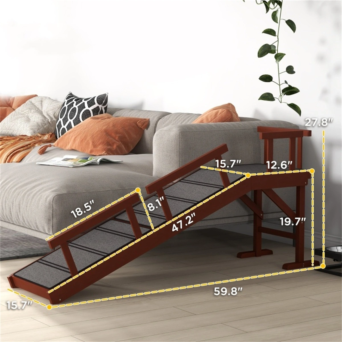 Pet Ramp for Dogs and Cats - Non-Slip Entry Stairs with Amazon Shipping view 5