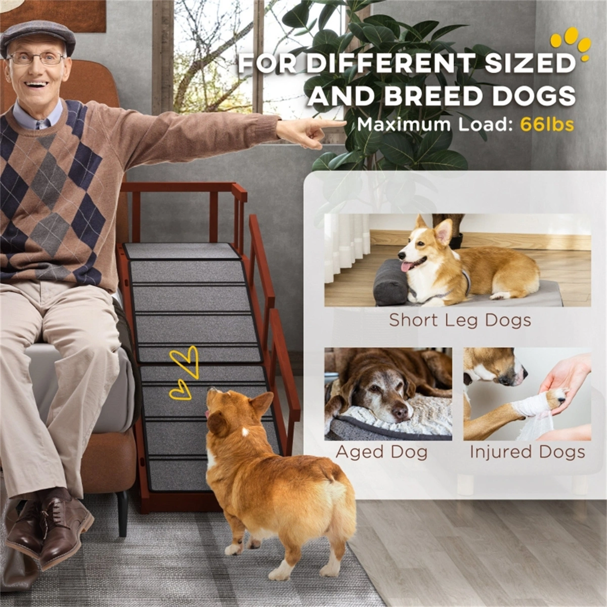 Pet Ramp for Dogs and Cats - Non-Slip Entry Stairs with Amazon Shipping view 7