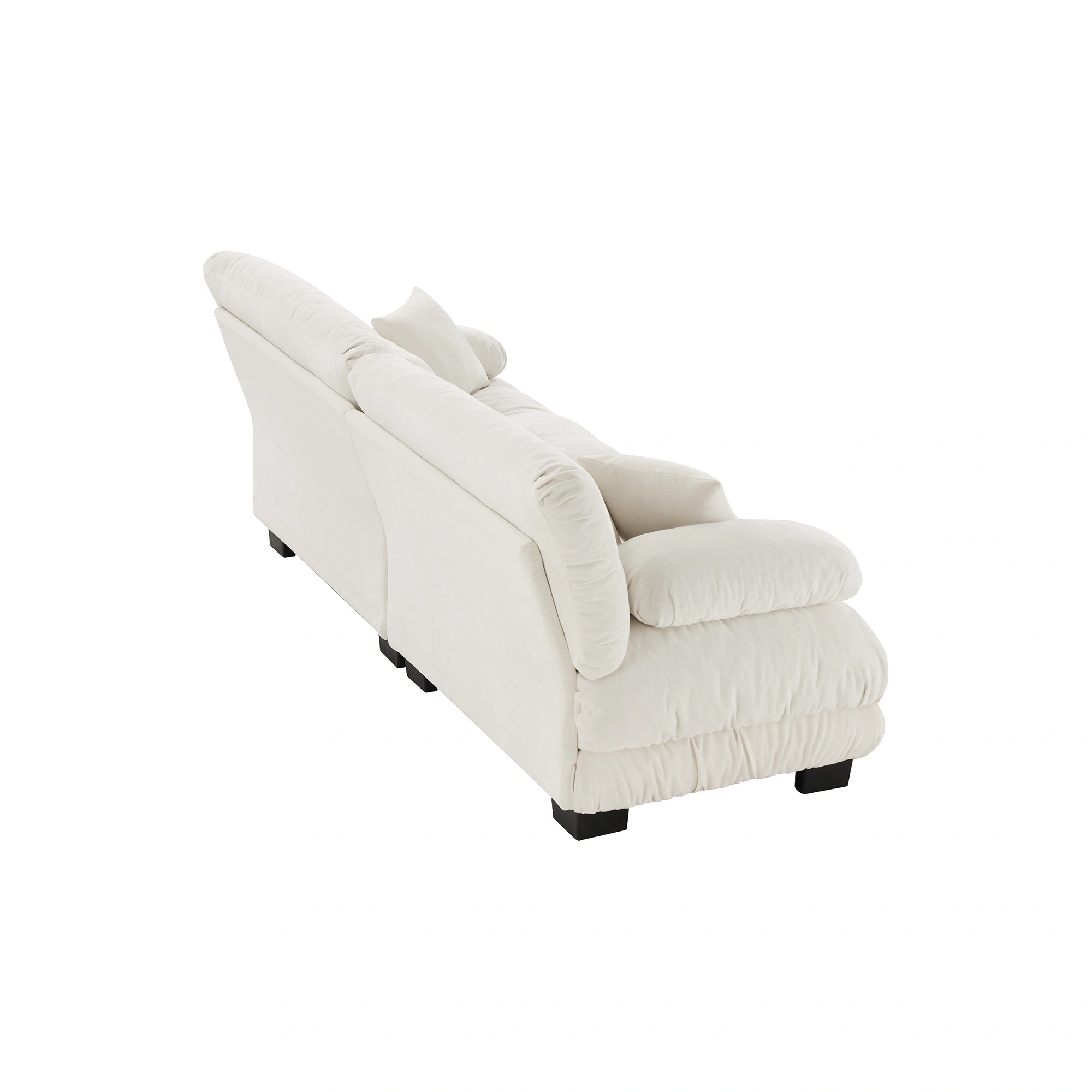 Cloud Couch 2 Seater Sofa Living Room, Chenille White 2-Seat Sofa with 2 Lumbar Pillows & 2 Throw Pillows view 12