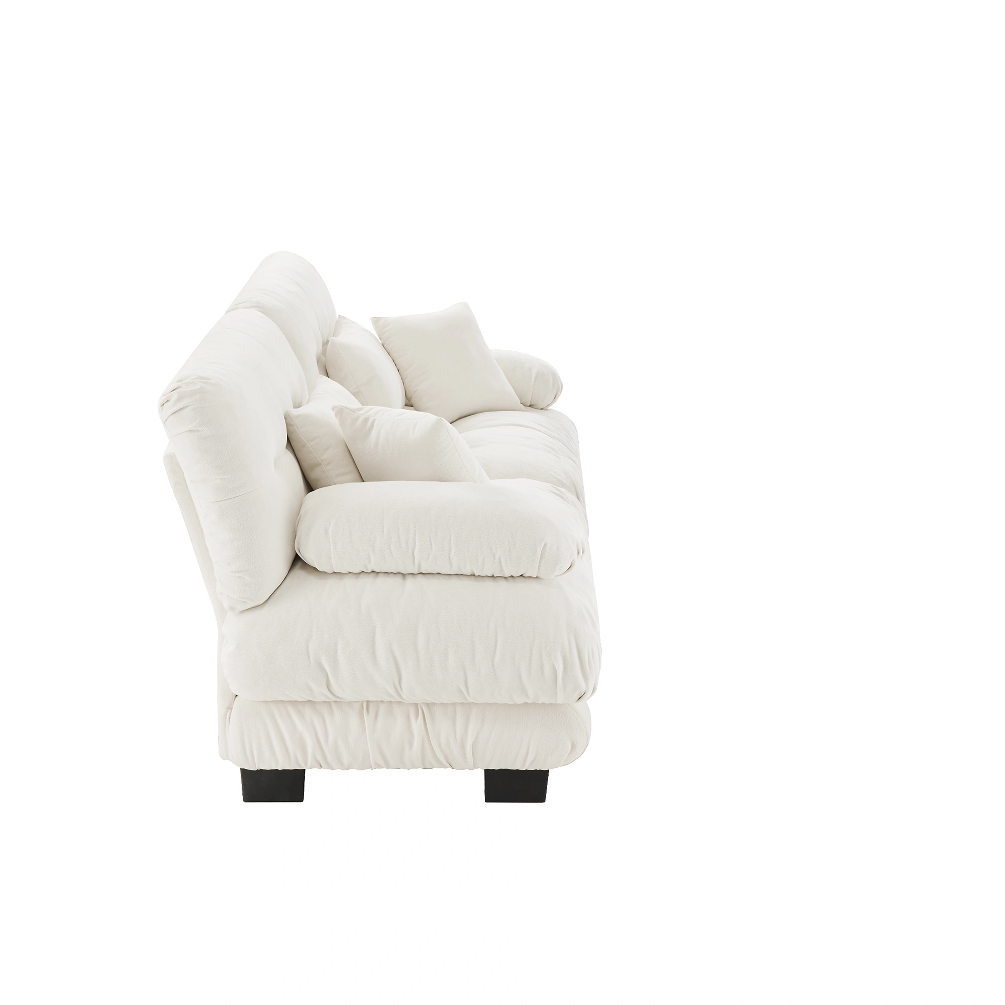 Cloud Couch 2 Seater Sofa Living Room, Chenille White 2-Seat Sofa with 2 Lumbar Pillows & 2 Throw Pillows view 13