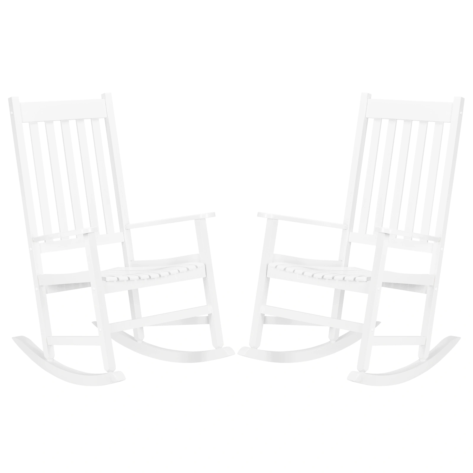 68.5*86*115CM Square Wooden Rocking Chair White view 7