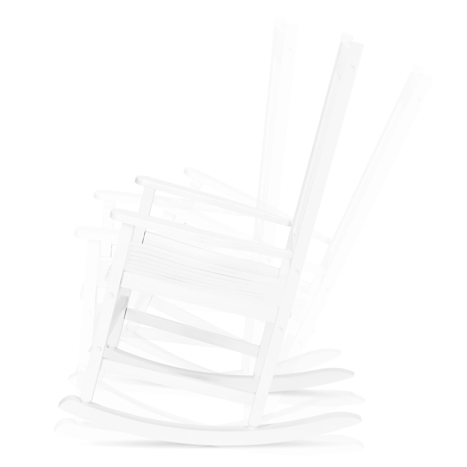 68.5*86*115CM Square Wooden Rocking Chair White view 8