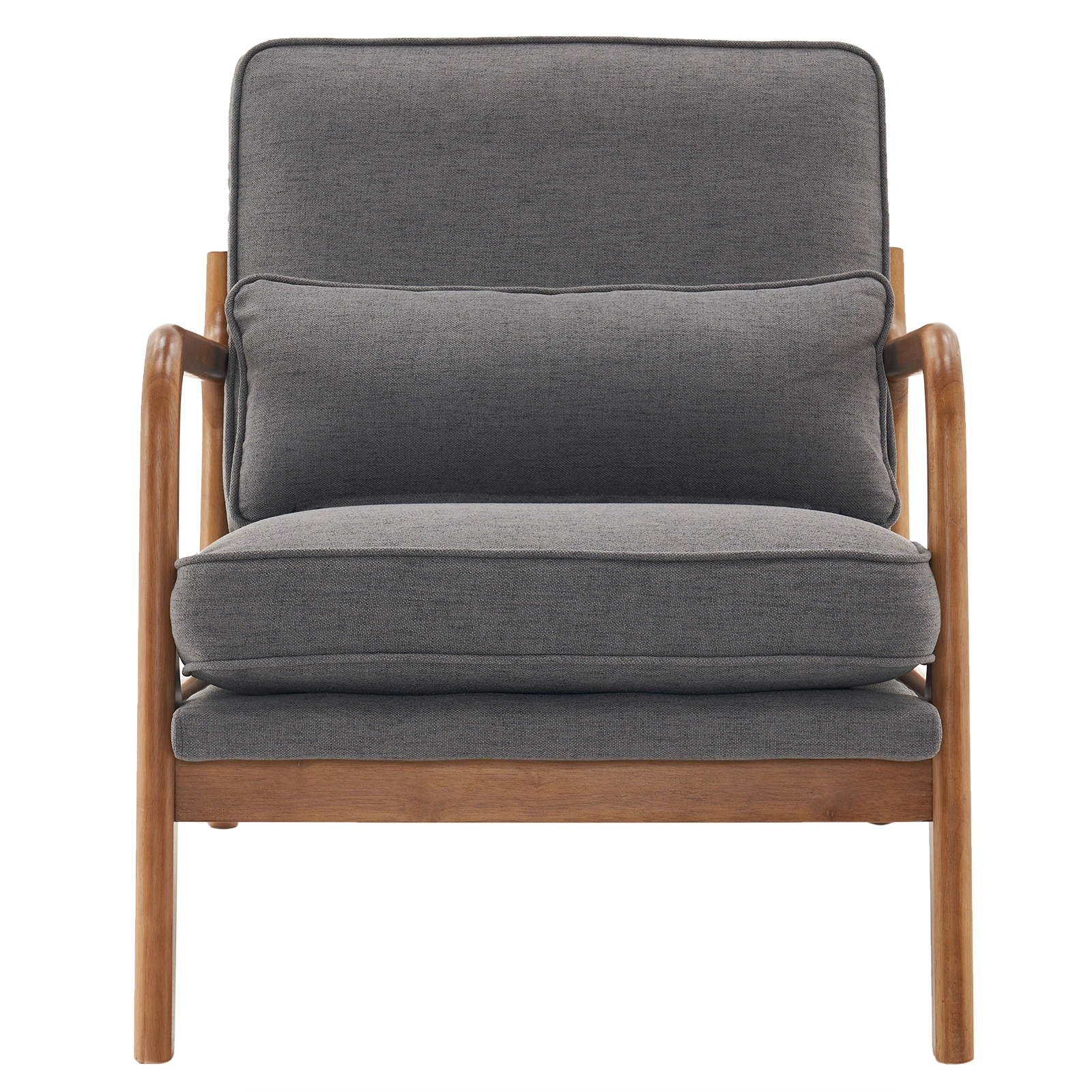 Oak Armrest Oak Upholstered Single Lounge Chair Indoor Lounge Chair Dark Grey view 8