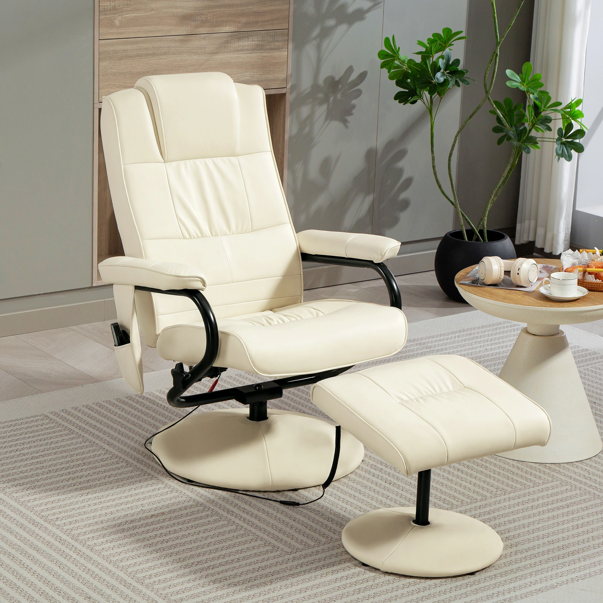 Folding Lounge Chair, Heavy Duty Outdoor Beach Chair with Cup Holder, Portable Reclining Chaise view 4
