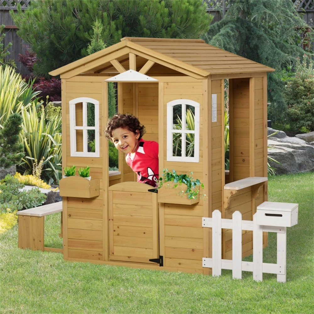 Kids Sandbox with Cover, Outdoor Play Sand Pit with Seat and Shovel for Toddlers view 2