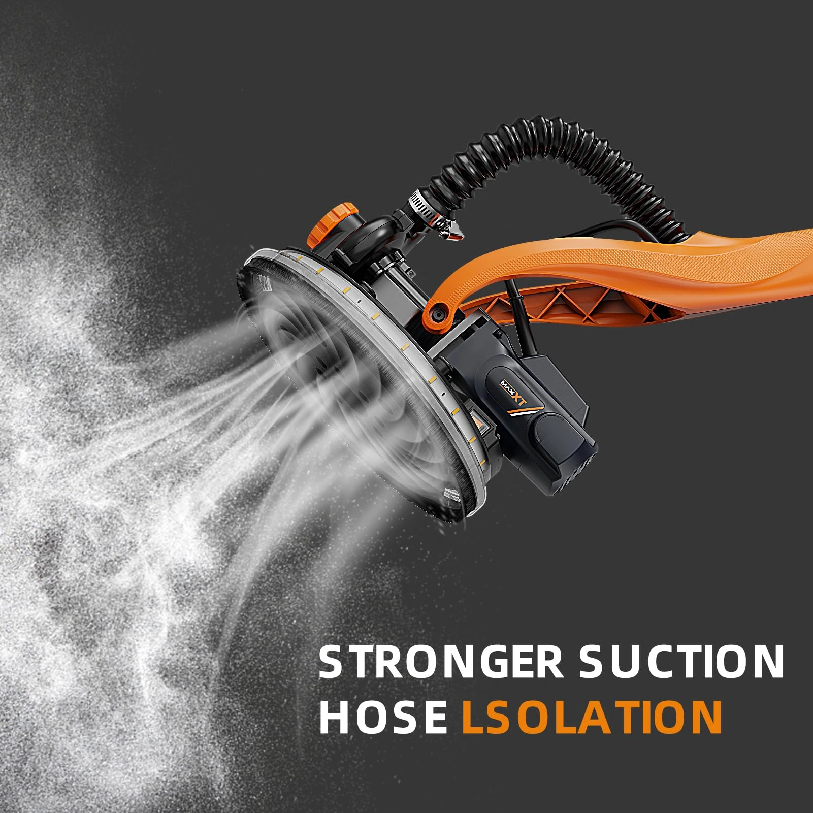 6 Inch Drywall Sander with Vacuum Dust Collection, Variable Speed Electric Wall Sander, Foldable Telescopic Popcorn Ceiling Removal Tool view 6