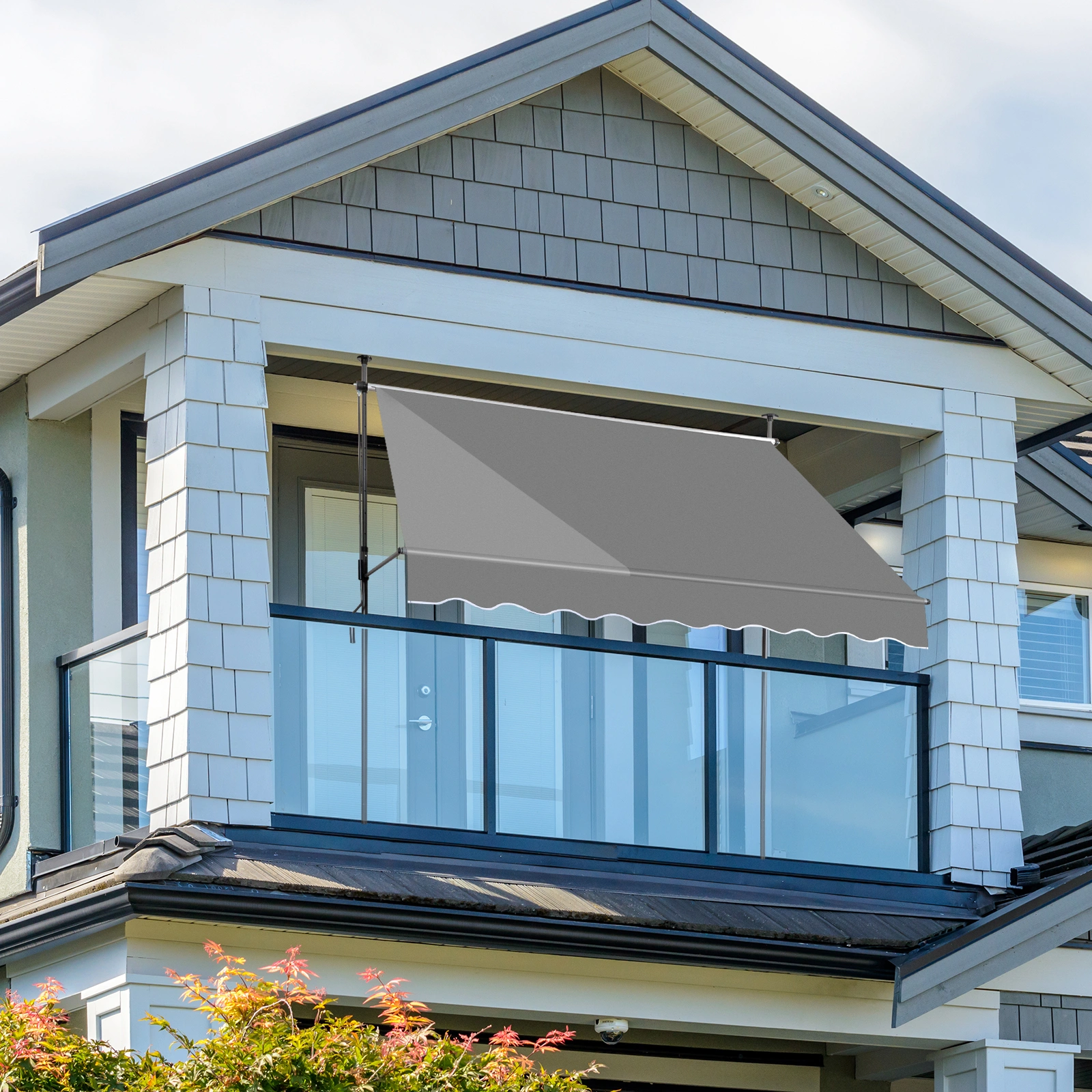 78.7"D x 47.2"W x(78.7 -118.1)"H Retractable Awning Grey view 3