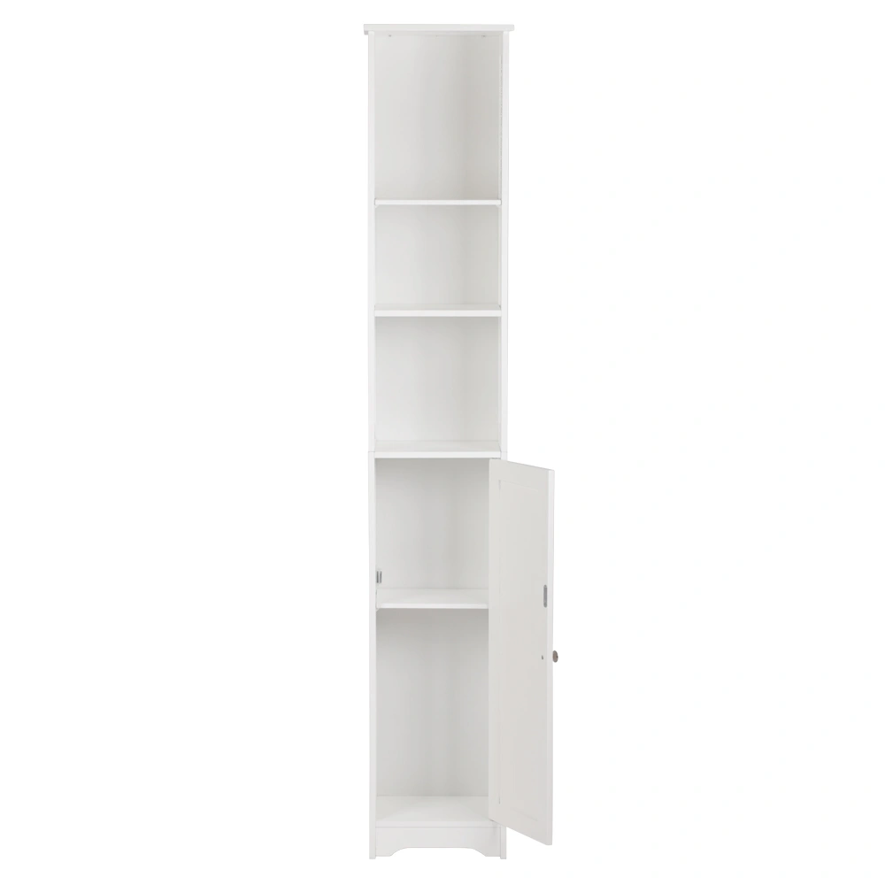 One Door & Three Layers Bathroom Cabinet White view 3