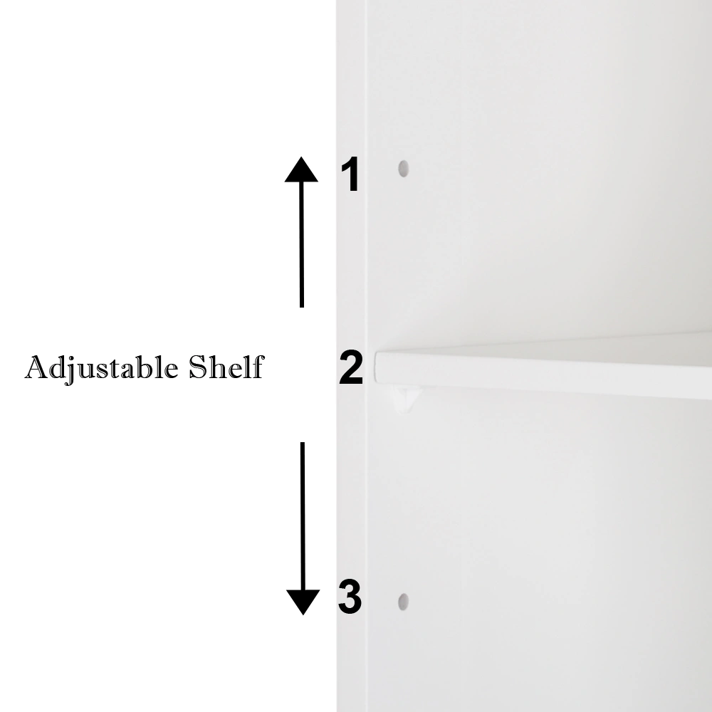 One Door & Three Layers Bathroom Cabinet White view 8