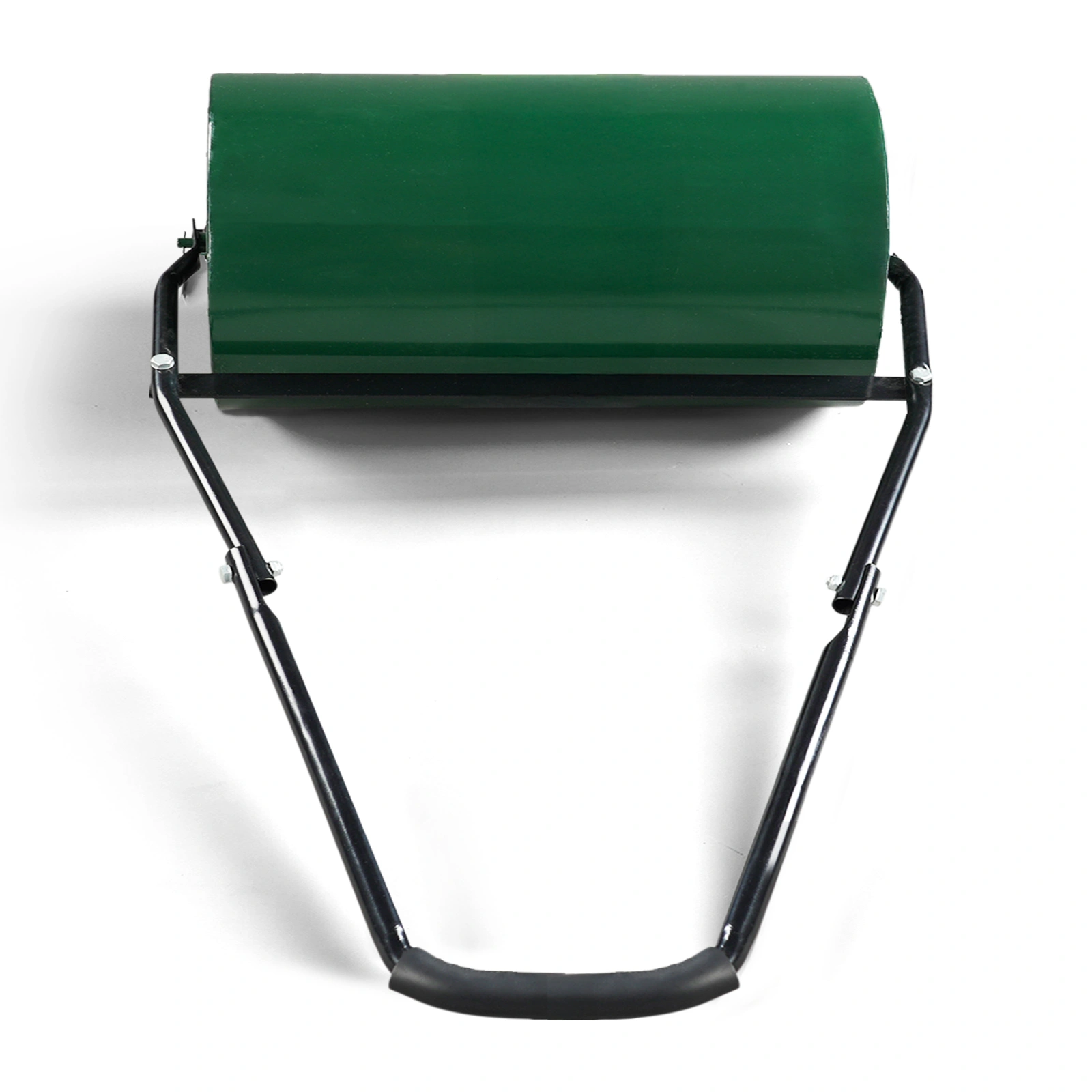 24in Heavy Duty Steel Lawn Roller, Garden Roller Can Be Filled with Water or Sand, Hand Roller with U-shaped Handle, Green & Black view 2