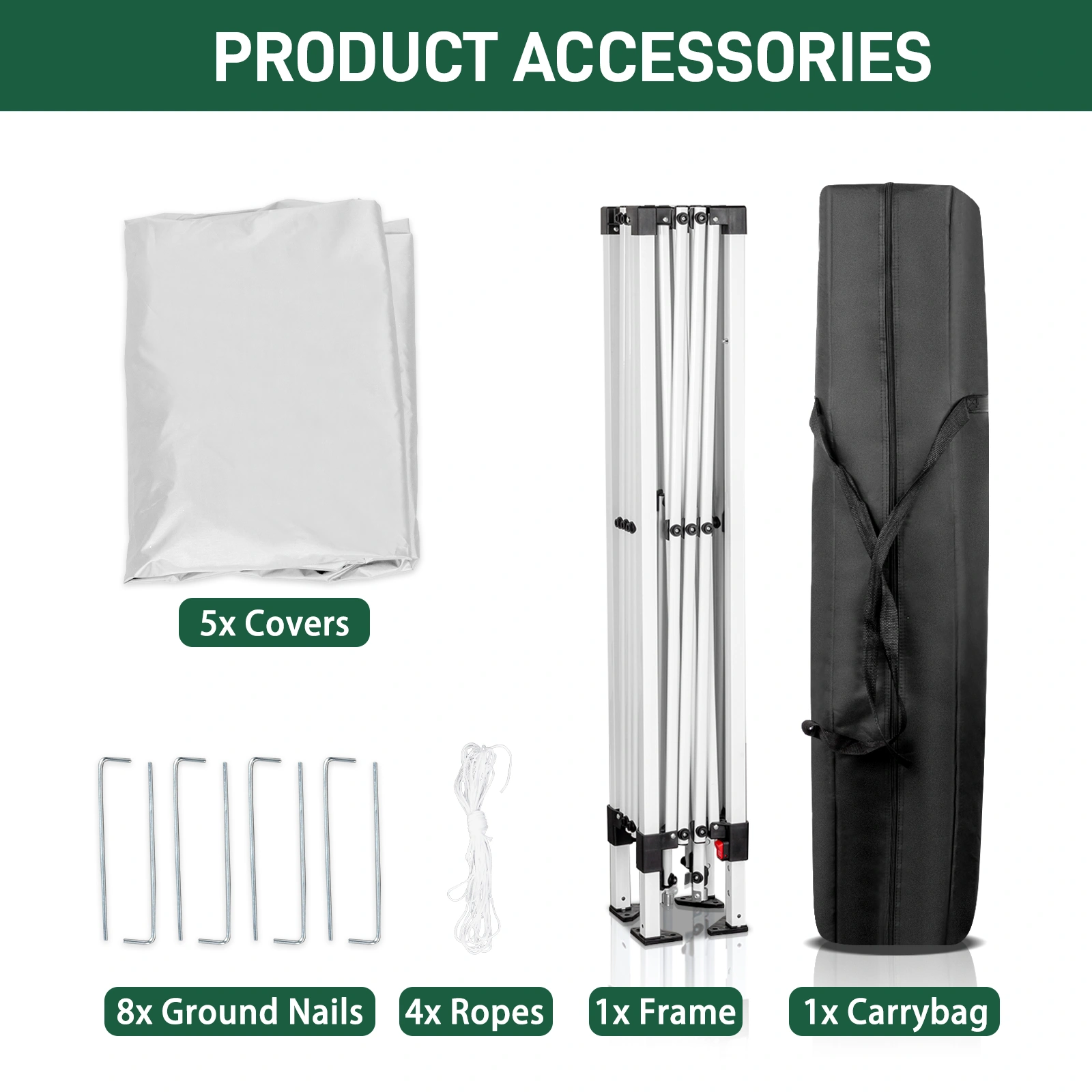 3 x 3m Two Doors & Two Windows Practical Waterproof Right-Angle Folding Tent White view 17