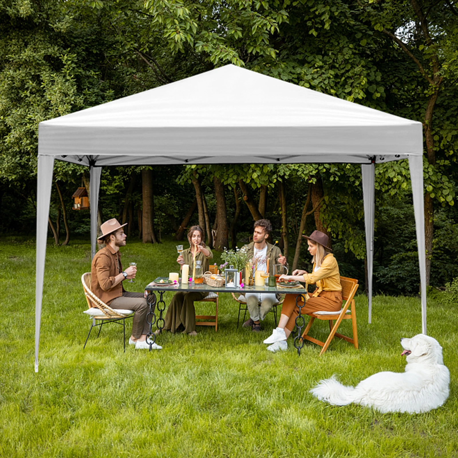 3 x 3m Two Doors & Two Windows Practical Waterproof Right-Angle Folding Tent White view 19