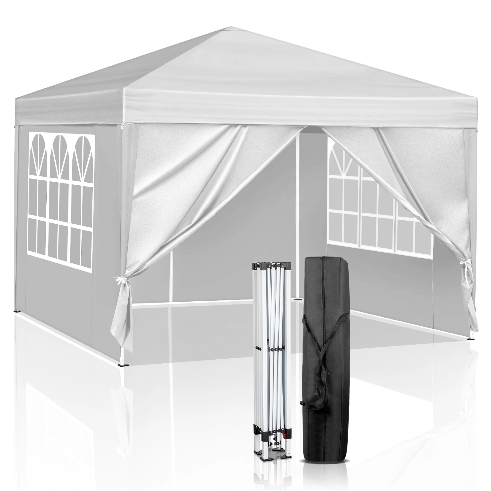3 x 3m Two Doors & Two Windows Practical Waterproof Right-Angle Folding Tent White view 28