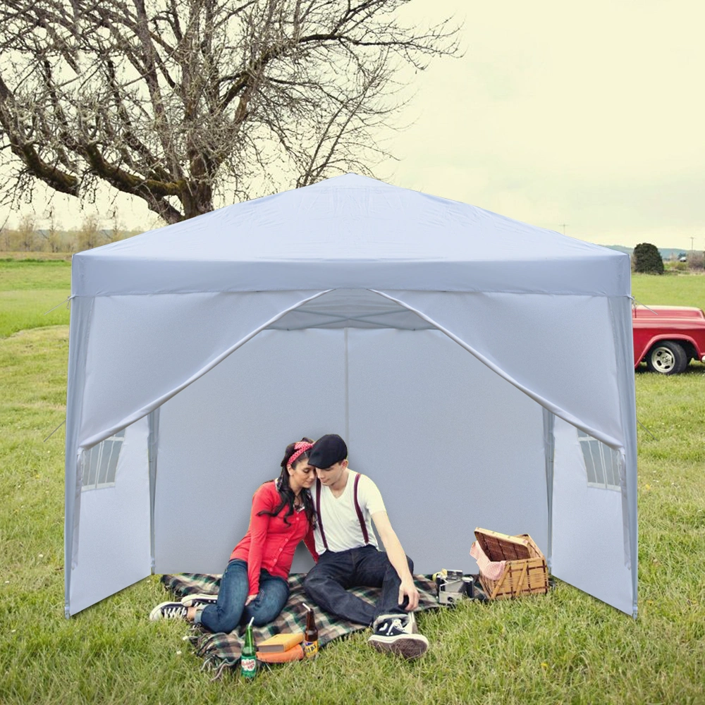 3 x 3m Two Doors & Two Windows Practical Waterproof Right-Angle Folding Tent White view 44