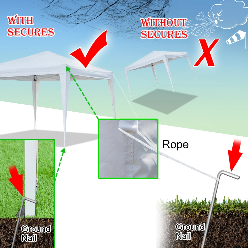 3 x 3m Two Doors & Two Windows Practical Waterproof Right-Angle Folding Tent White view 46