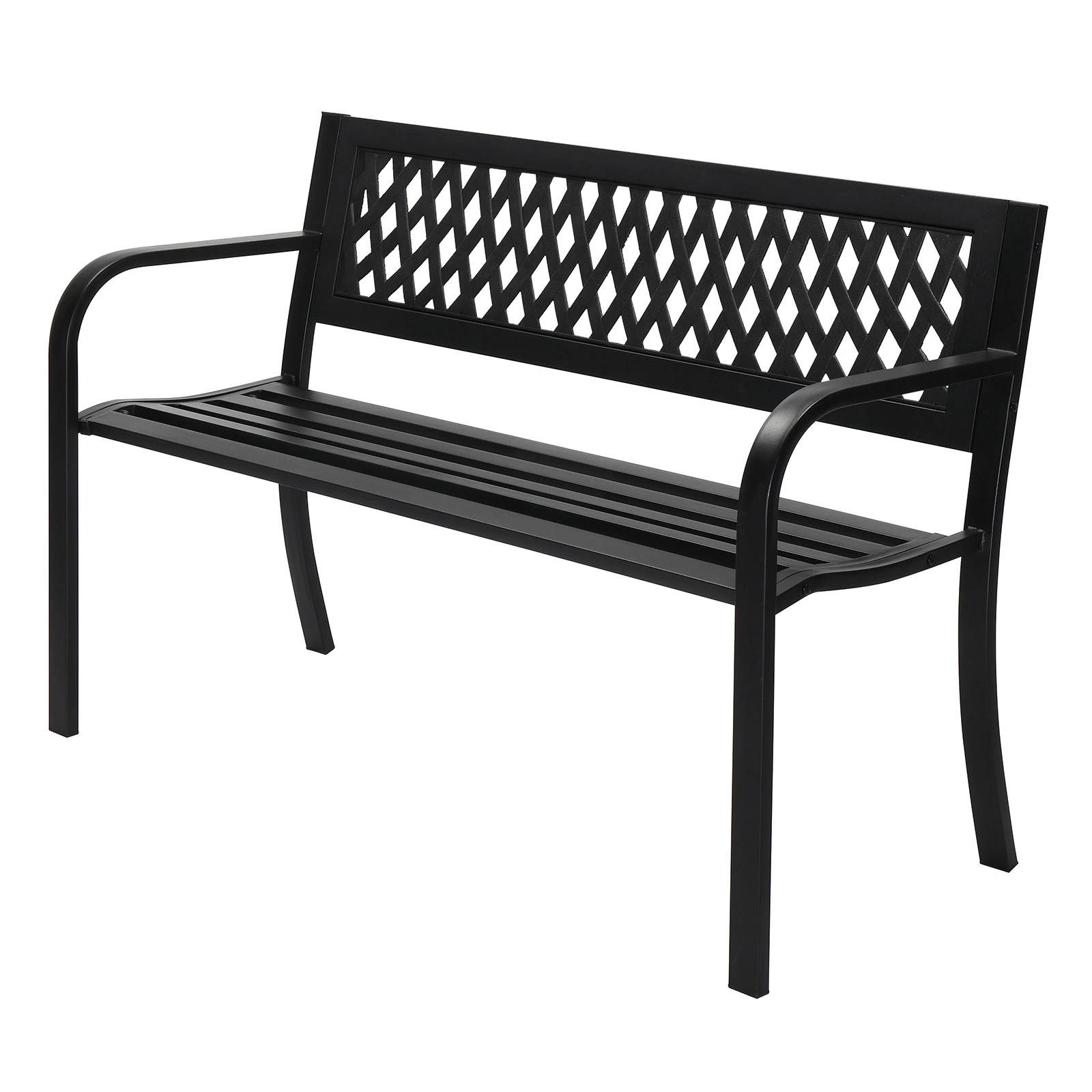 47in PVC Mesh Backrest Iron Bench Black view 14