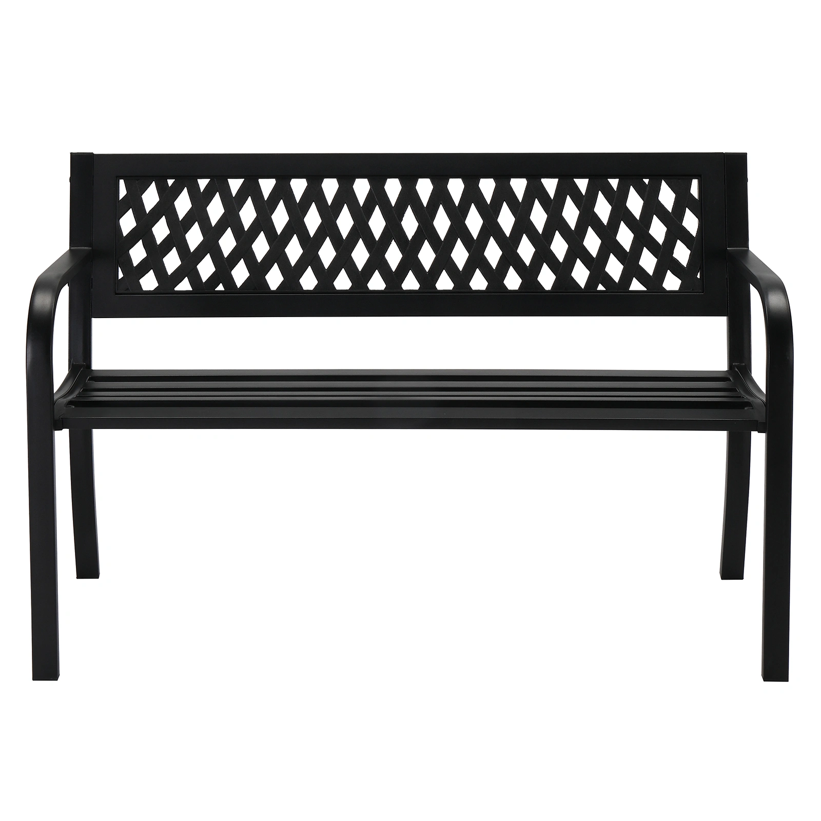 47in PVC Mesh Backrest Iron Bench Black view 15