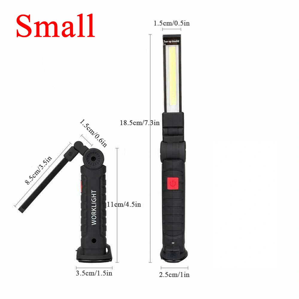 2 Set USB Rechargeable COB LED Work Light, Foldable Portable Inspection Lamp, Magnetic Mechanic Torch Flashlight for Car Repair view 2