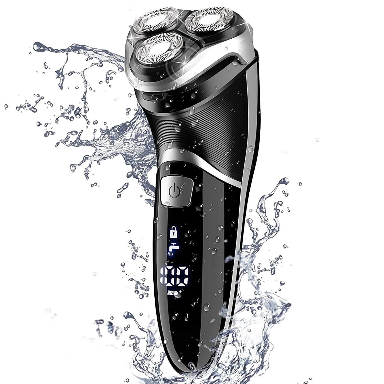 MAX-T Men's Electric Razor Wet & Dry, IPX7 Waterproof Shaver with LED Display, Pop-up Precision Trimmer, Travel Lock, 120 Min Runtime