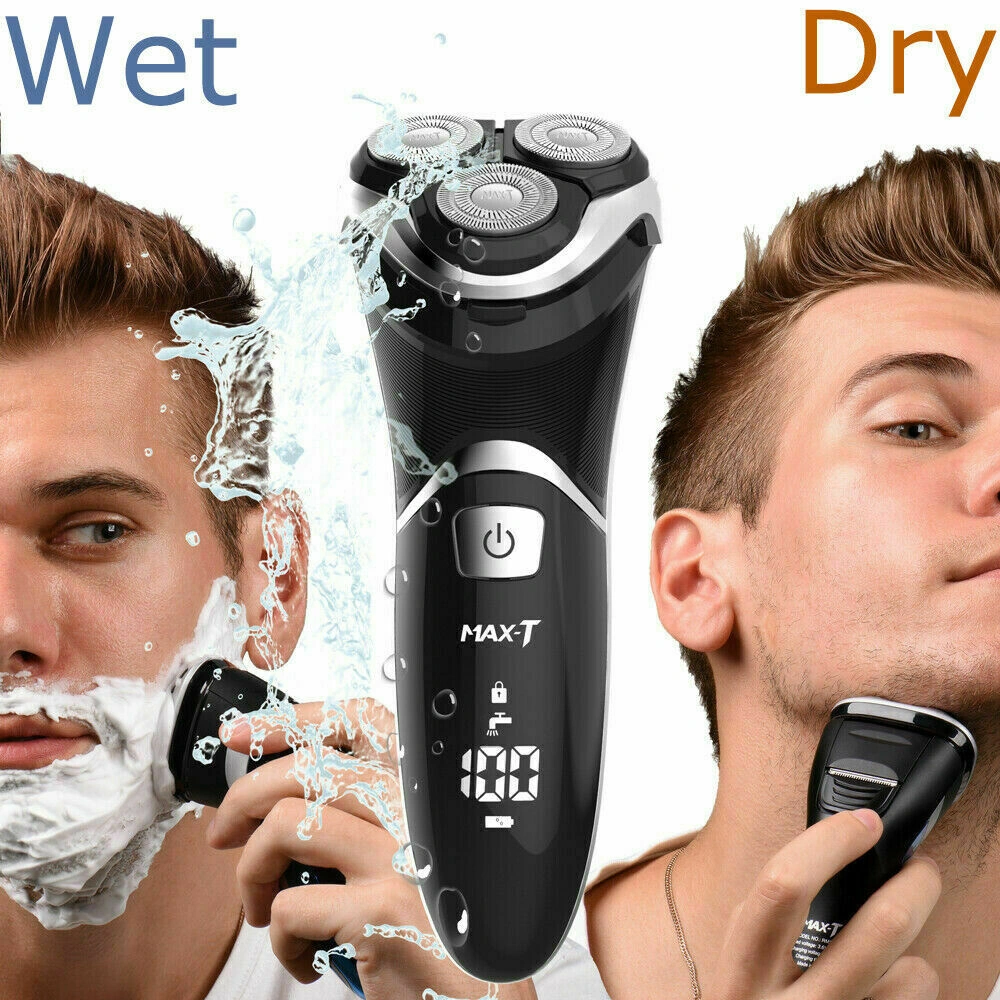 MAX-T Men's Electric Razor Wet & Dry, IPX7 Waterproof Shaver with LED Display, Pop-up Precision Trimmer, Travel Lock, 120 Min Runtime view 3