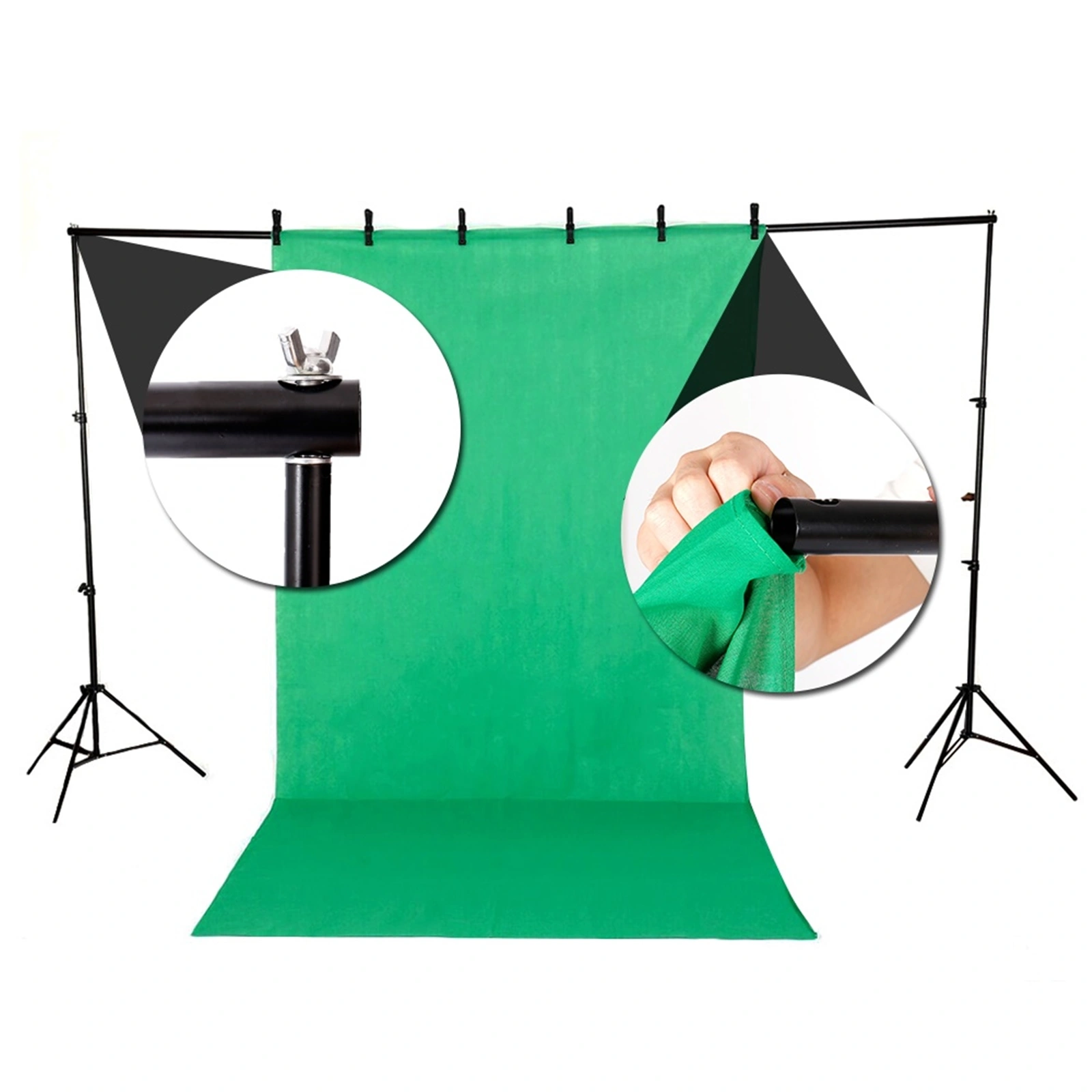 2*3M Backdrop Support Stand Set 3 Fish Mouth Clips Black(Do Not Sell on Amazon) view 30