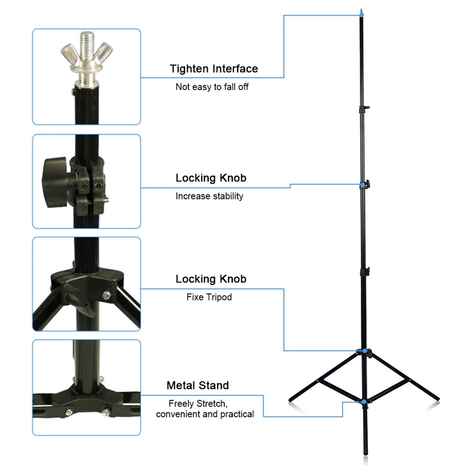 2*3M Backdrop Support Stand Set 3 Fish Mouth Clips Black(Do Not Sell on Amazon) view 33