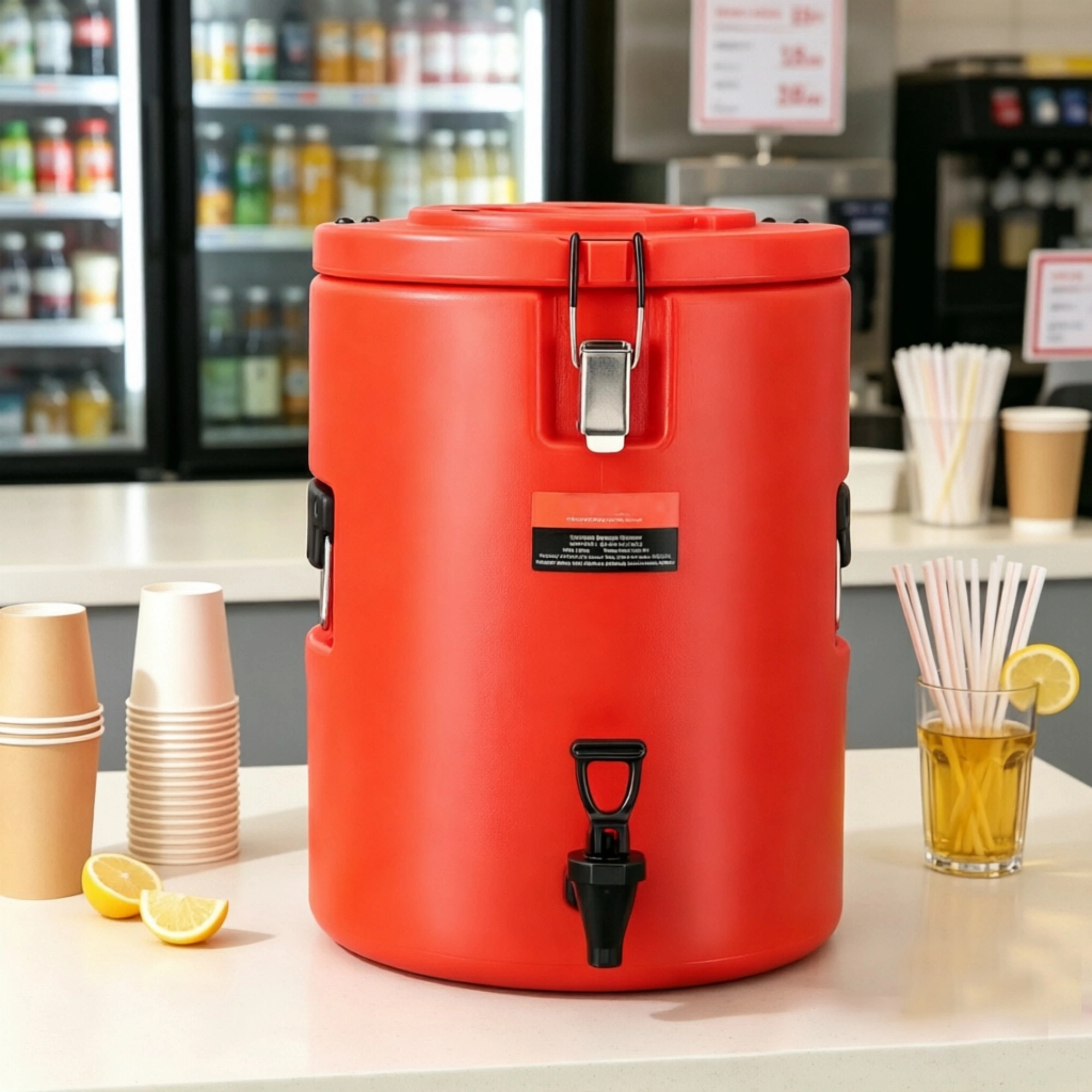 4.5 Gallon Stainless Steel Insulated Beverage Dispenser, Thermal Hot & Cold Drink Server with Spigot Handle, Food-grade, for Restaurant & Drink Shop view 4