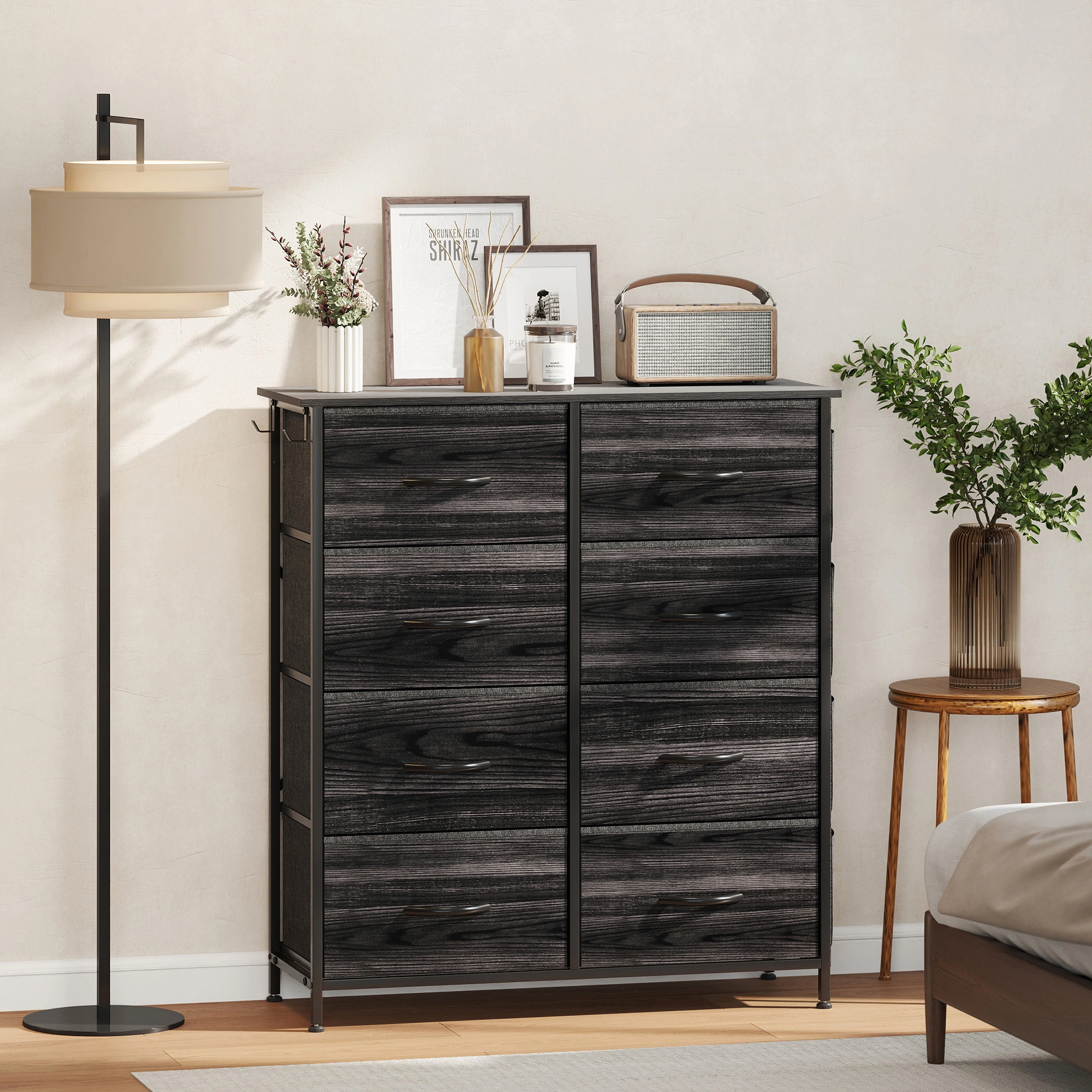 3-Drawer Wood Storage Chest 30x15x20 inch Natural Finish Bedroom Organizer Model WD-100 Qty 1