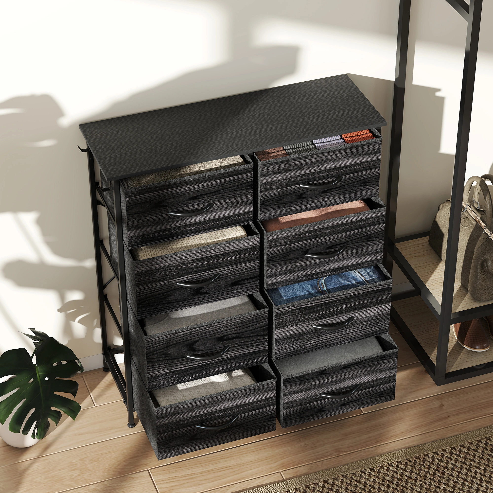 3-Drawer Wood Storage Chest 30x15x20 inch Natural Finish Bedroom Organizer Model WD-100 Qty 1 view 5