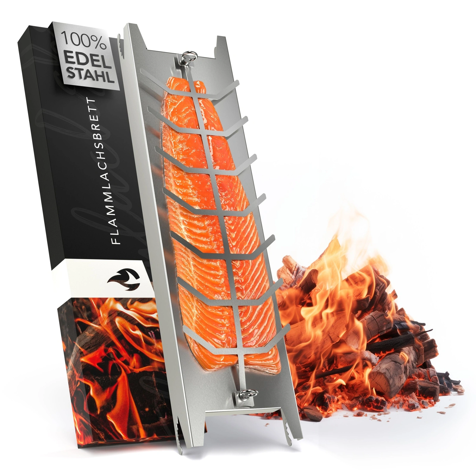 52cm Stainless Steel Flambé Board Plate Dishwasher Safe Serving Platter Fireproof view 2