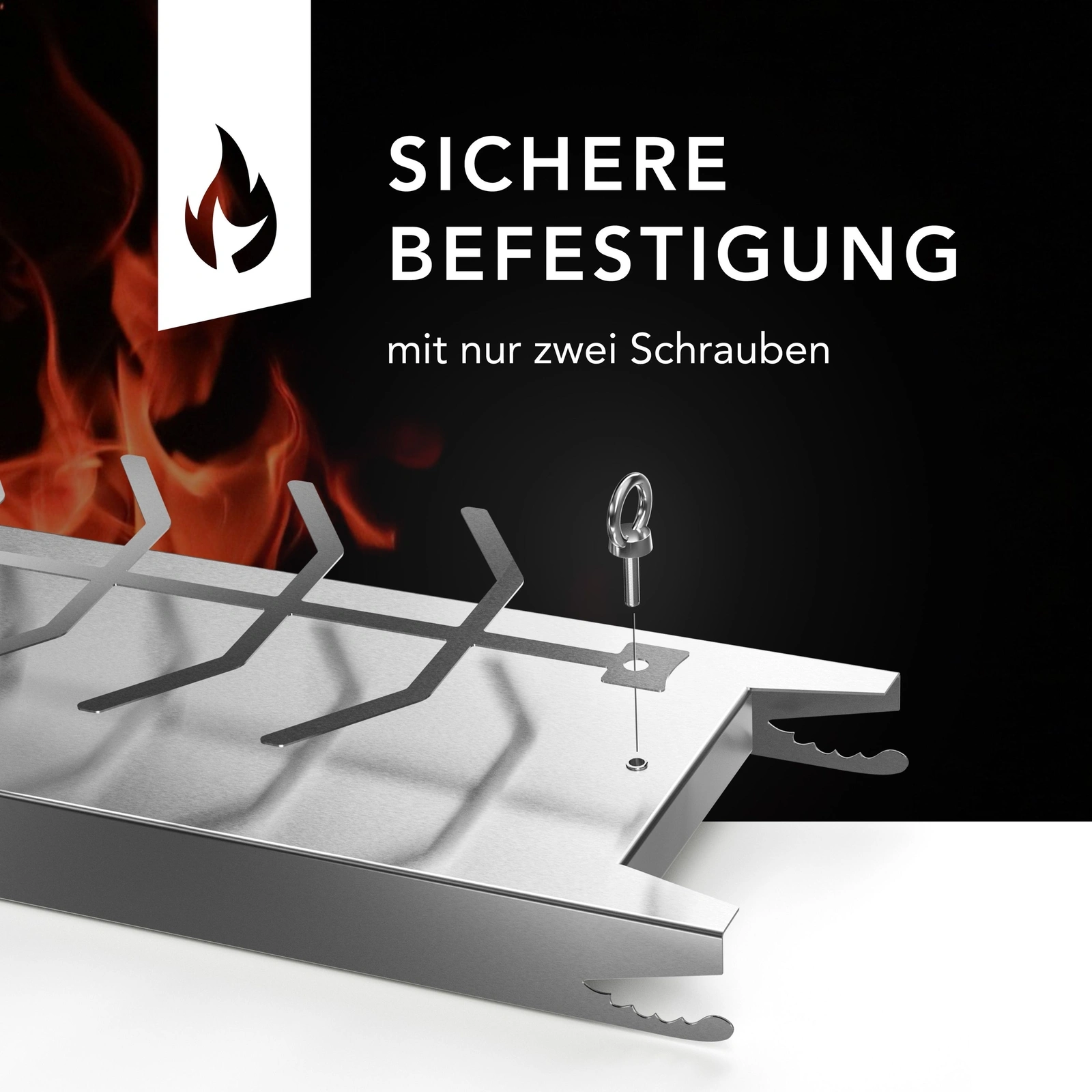 52cm Stainless Steel Flambé Board Plate Dishwasher Safe Serving Platter Fireproof view 4
