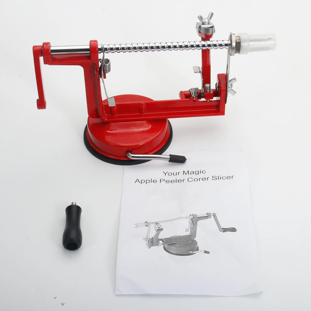 3-in-1 Stainless Steel Hand-cranking Apple Peeler Slicer Peeler Red view 10