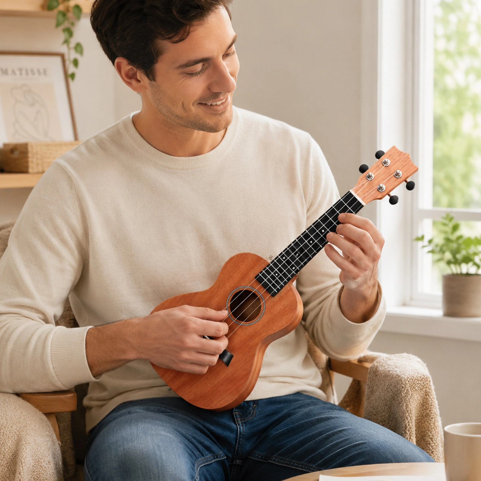 21in mahogany body rosewood fingerboard ukulele, cotton bag, capo, strap, picks*2, tuner,Strings,Dust cloth view 10