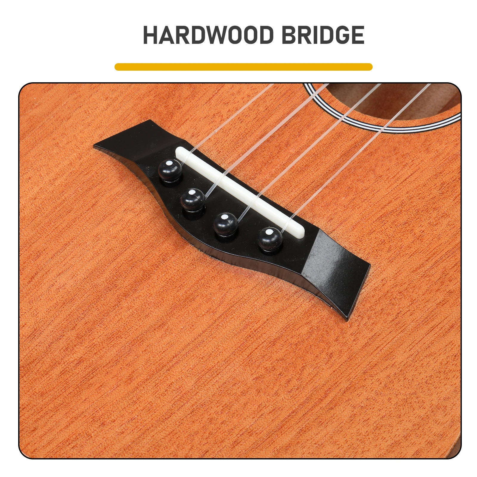 21in mahogany body rosewood fingerboard ukulele, cotton bag, capo, strap, picks*2, tuner,Strings,Dust cloth view 7