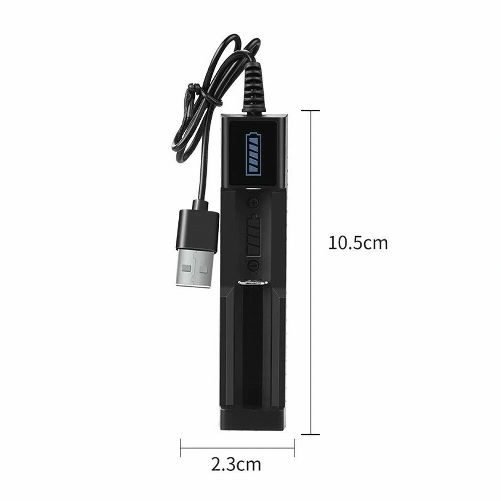 4 Pack 18650 Rechargeable Batteries + 2 PC USB Charger Set for Flashlight Headlamp view 2