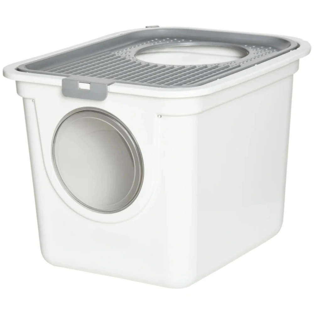 Self-Closing Cat Litter Box with Hood & Carbon Filter, Large Extra-Wide Litter Box for Kittens and Cats, Odor-Controlling Covered Litter Box view 2